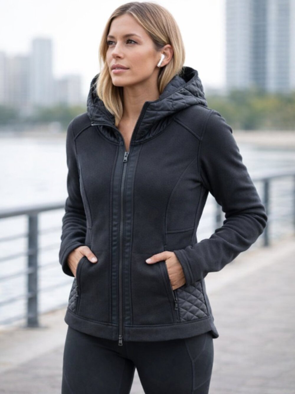 Athleta Black Light Weight Athleasure Jacket